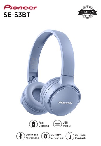 Pioneer Pioneer Bluetooth Headphone SE-S3BT Garansi Resmi IMS 1 Tahun - Warna Blue 5EF24ES49079D2GS_1