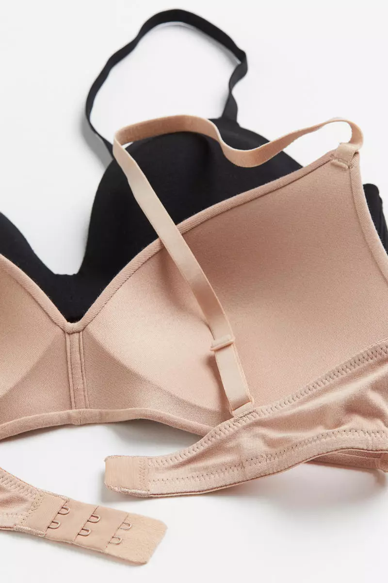 2-pack padded non-wired cotton bras