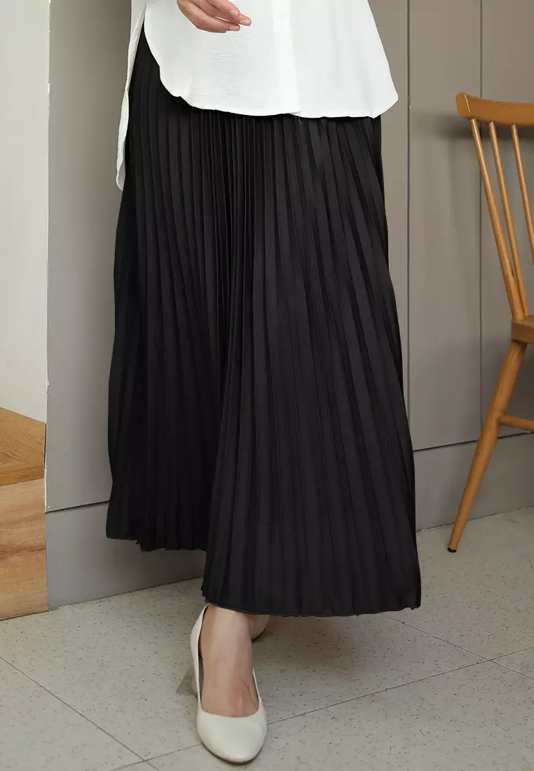 Cotton Bee - Rok Plisket Niana Aline Basic - Late Night