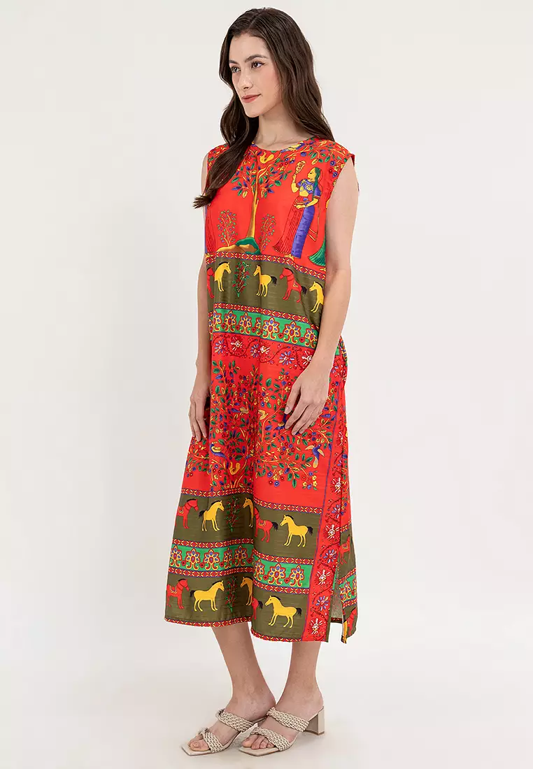 Erin Egyptian Print Dress