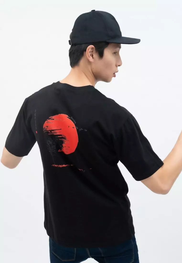 Houseofcuff T-shirt Kaos Hitam Motif Pohon Japan Tersedia Size S-4XL