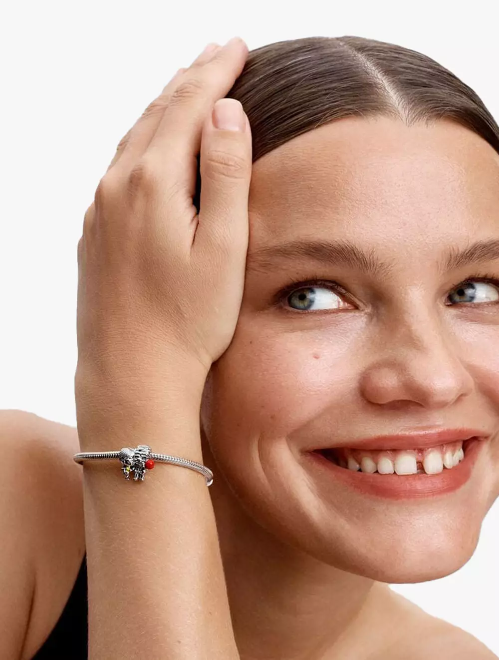 Disney Up Carl & Ellie sterling silver charm with red, black and beige enamel