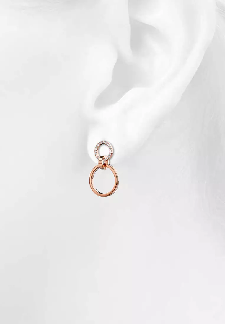 Orbit of Radiance Earrings Embellished with SWAROVSKI® Crystal in Rose Gold