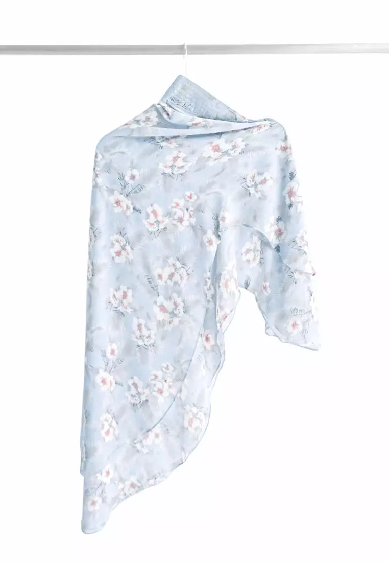 Fayra Khimar Motif Bergo | Hijab Motif Instan -  Light Grey