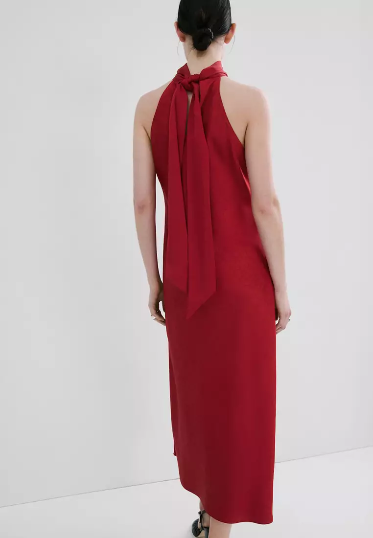 Mango Halter-Neck Dress With Bow 2026 | Buy Mango Online | ZALORA Hong Kong