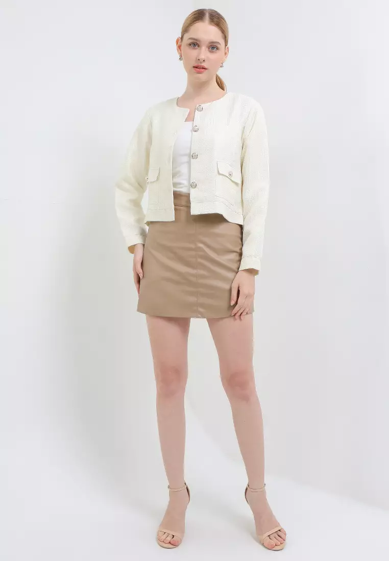 Jacket Tweed Kancing Gold - Antha Suits