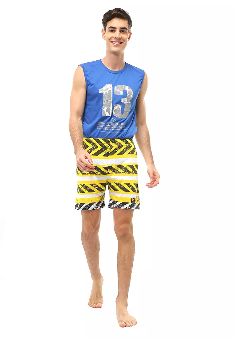 Jaymes Short Pants Celana Dalam Boxer Pria Zebra Cross Motive Material Cotton ORIGINAL - BlackYellow