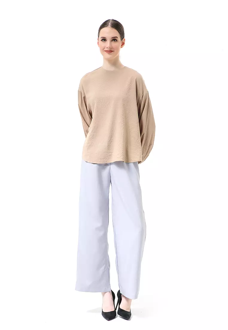 Susan Blouse Lengan Panjang Atasan Wanita Kasual High Quality - Cream