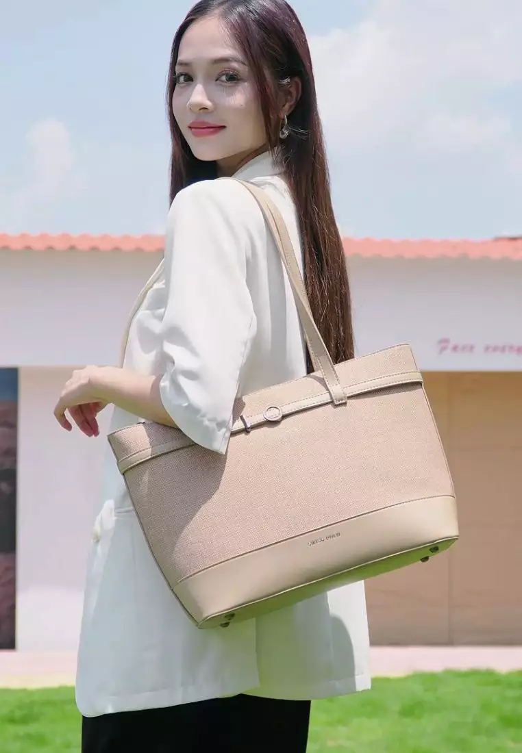 Women's Tote Bag / Shoulder Bag - Khaki