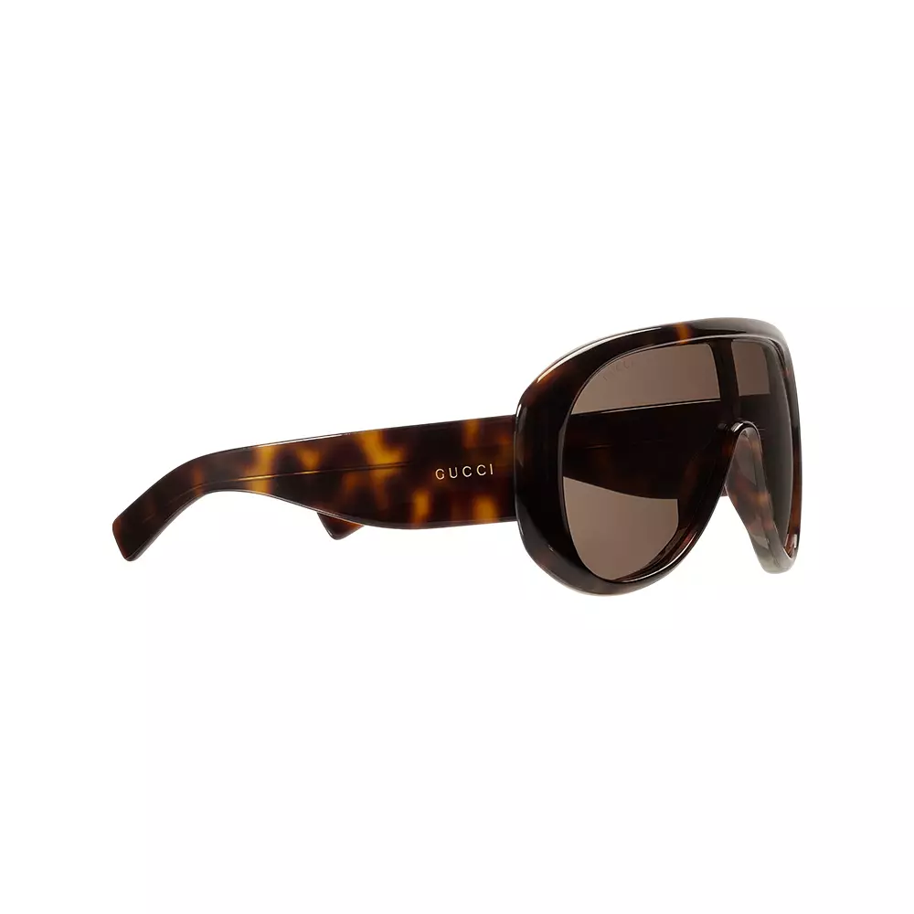 Rectangular Frame Sunglasses Dark Brown Tortoiseshell Brown Lens