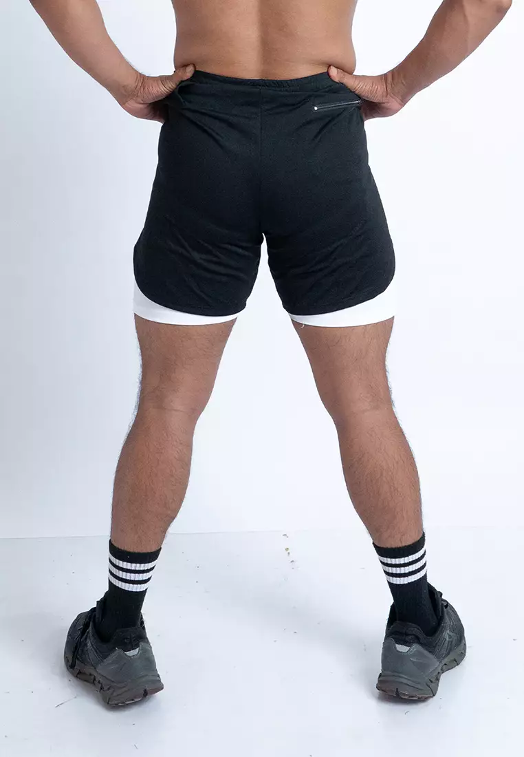 Shorts plus Legging Flexlite Black White