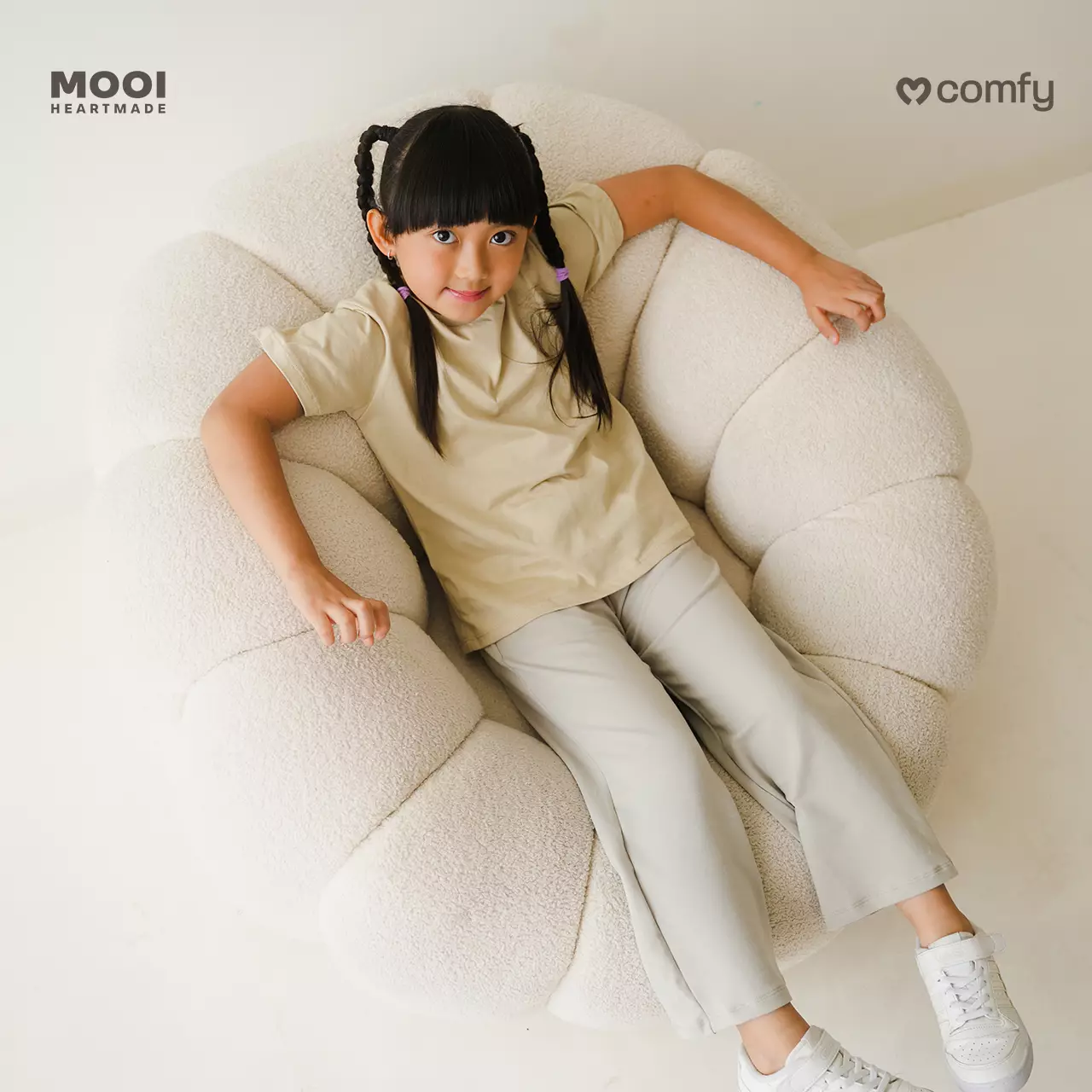 Mooi Celana Panjang Anak Perempuan Comfy Long Pants - Light Grey