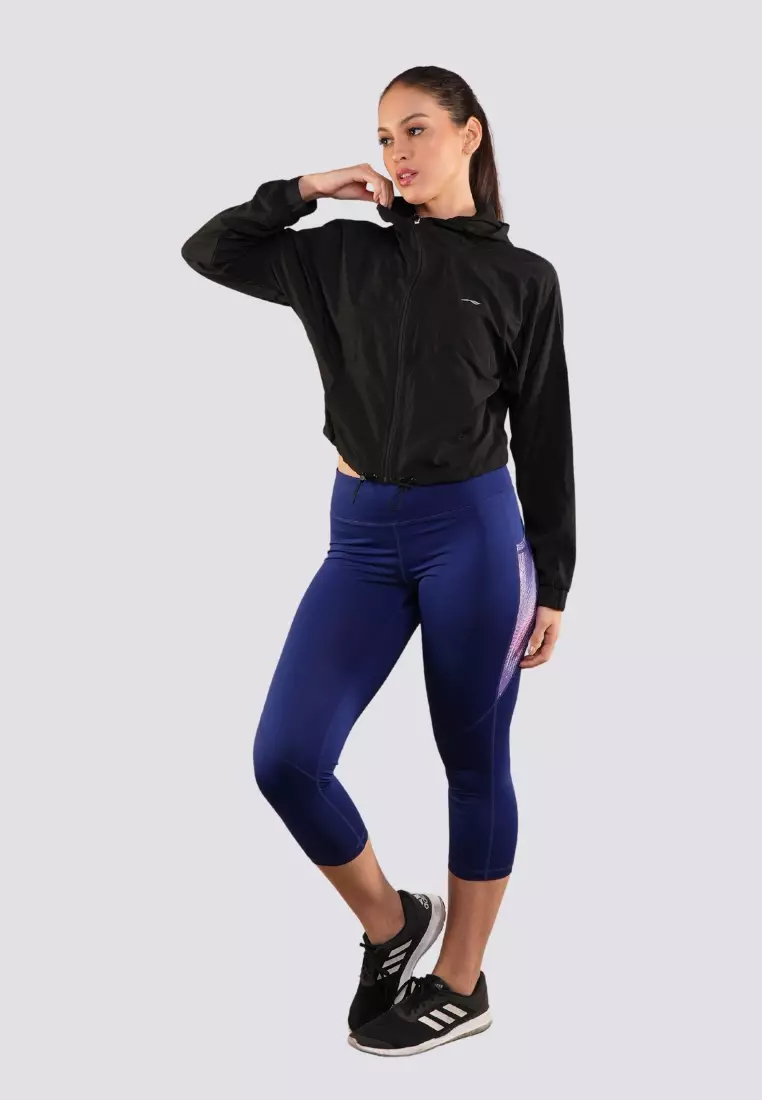 Aubergine Athletic Cropped Jacket with Pockets Activewear for Women
