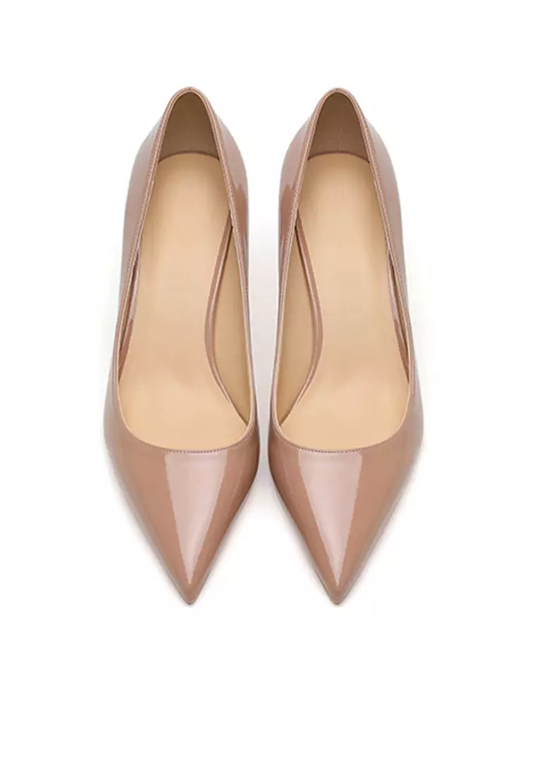 6CM Faux Patent Pointed High Heel Shoes HZL160