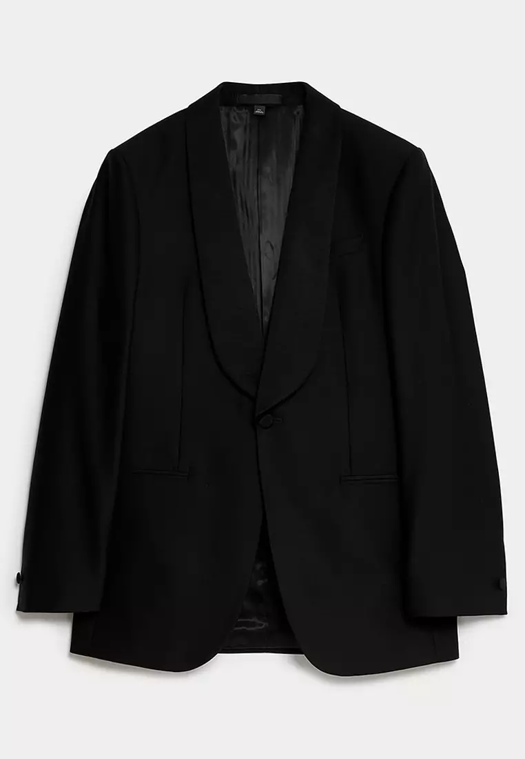Regular Fit British Pure Wool Tuxedo Jacket
