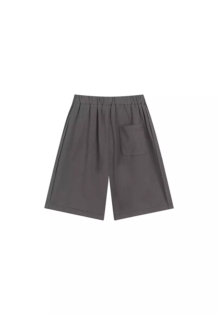 男童针织短裤中大童趣味印花设计阔腿裤