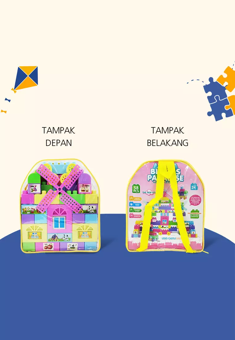 Wakakids Mainan Edukasi Anak Balok Susun Puzzle Block Paradise Lego Castle Venhs