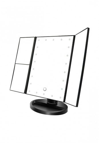 luxury simple led vanity makeup mirror flawless black