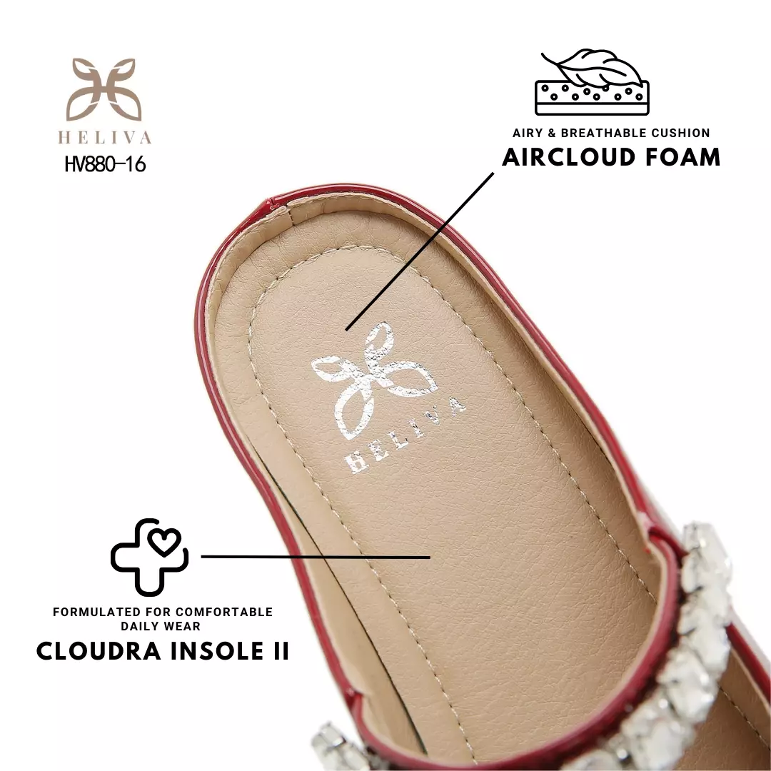 Heliva Arlisse Luxe Pointed-Toe Mules with Crystal Accent and Subtle 4cm Lift
