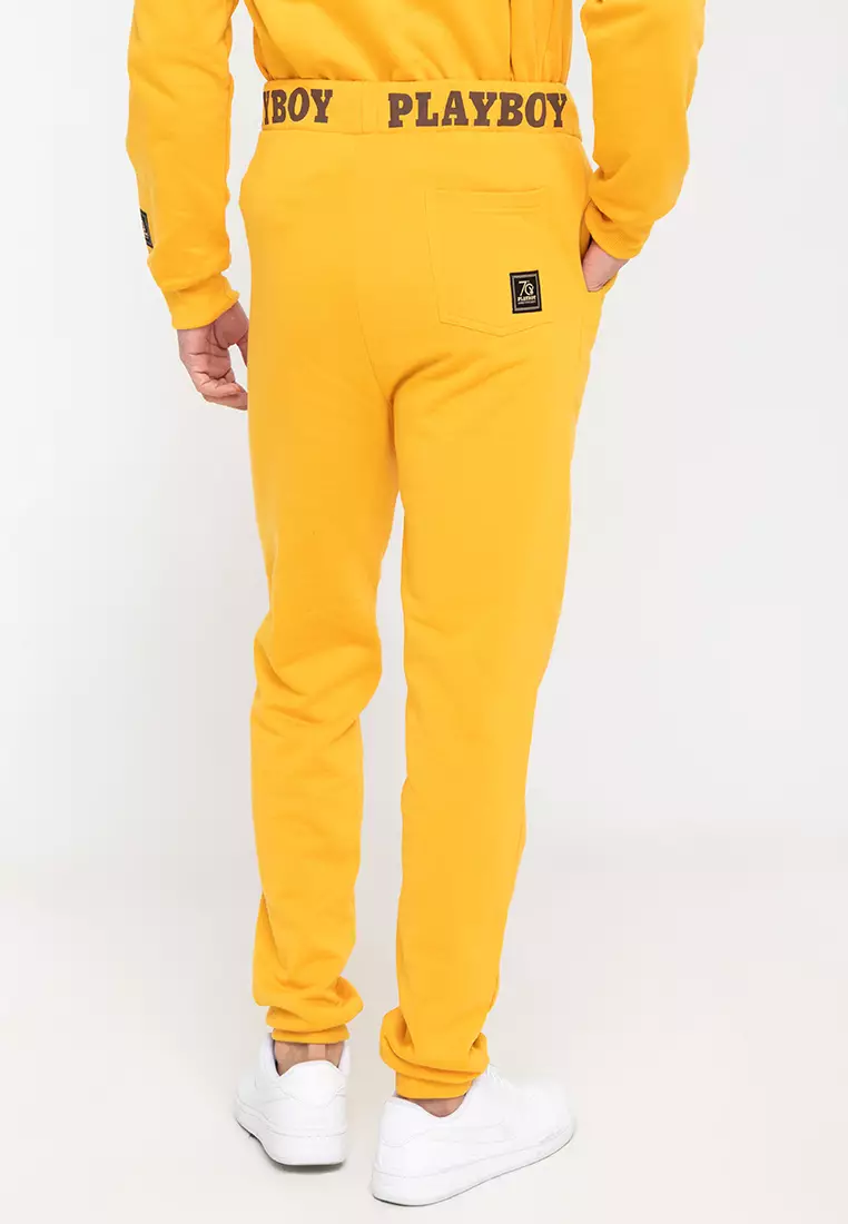 Orange playboy joggers best sale