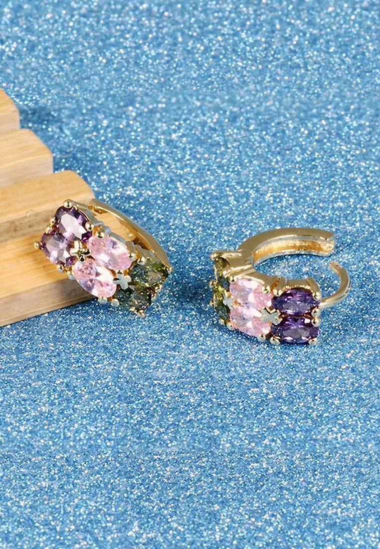 Buy Bullion Gold BULLION GOLD Huggies Earrings Madeline Gold Multi