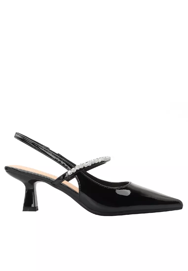 Discount on Twenty Eight Shoes  shoes - SKU: 5.5CM Rhinestone Strap Slingback Heel TE7246-3