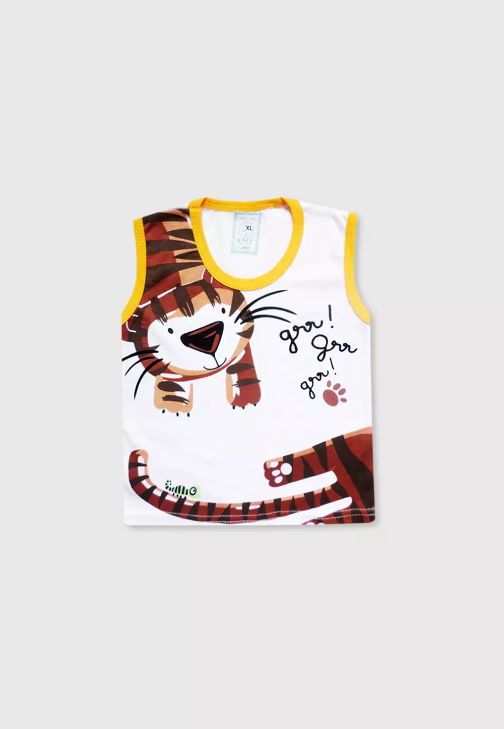 Wakakids Baju Singlet Motif Tiger Setelan Bayi Anak Laki Laki Usia 18 Bulan Hingga 3 Tahun 3310 Kuning