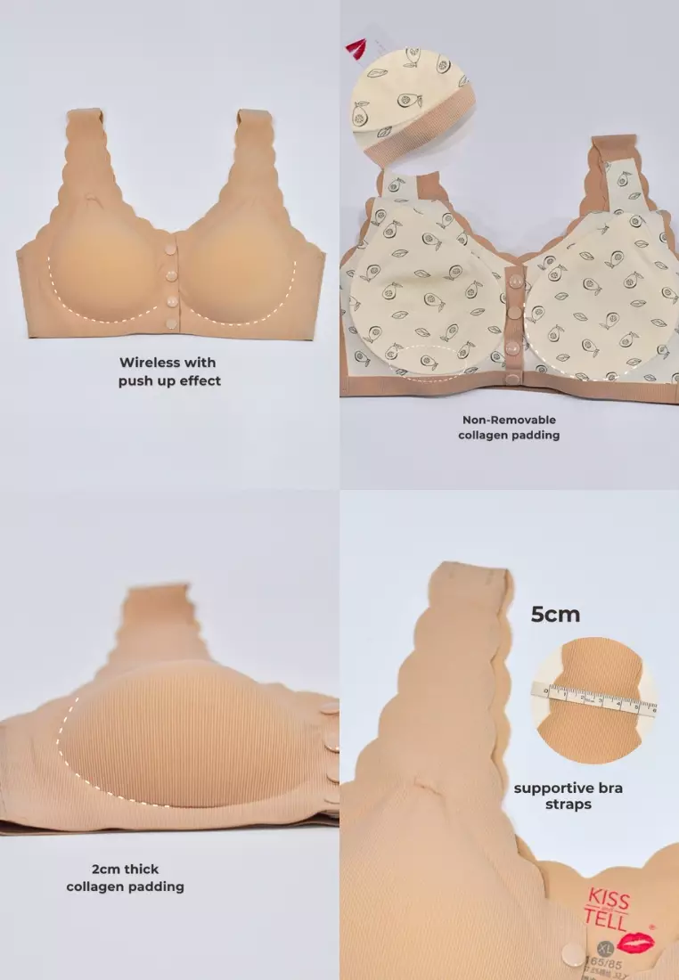 Premium Mikko Seamless Nursing Bra Paded Push Up Bra in Black