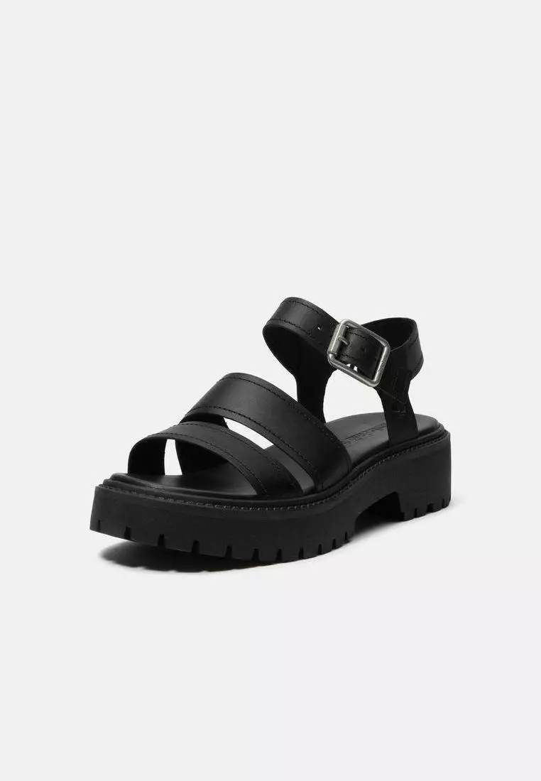 Women’s Stone Street Platform Backstrap Sandal (Black full grain)