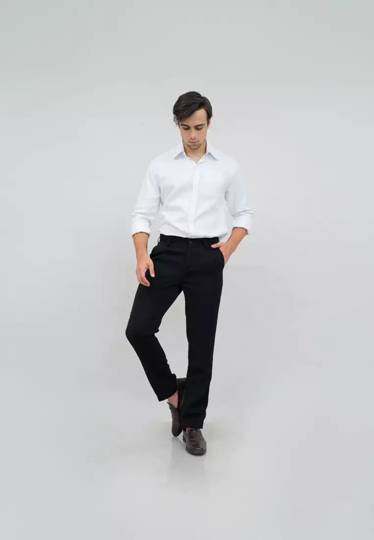 Celana panjang pria kerja formal bahan slim fit PINGGANG KARET houseofcuff