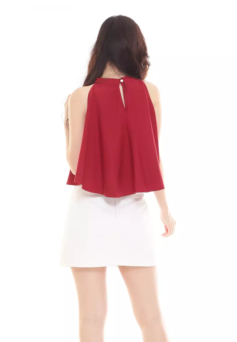 Olivia Sleeveless Top in Maroon