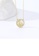 Glamorousky white 925 Sterling Silver Plated Gold Fashion Simple Moon Shell Geometric Round Pendant with Cubic Zirconia and Necklace 12BEEAC37C3DC4GS_3