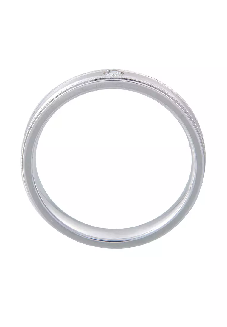 LITZ 18K 白金鑽石男士戒指 PJ-MR043M