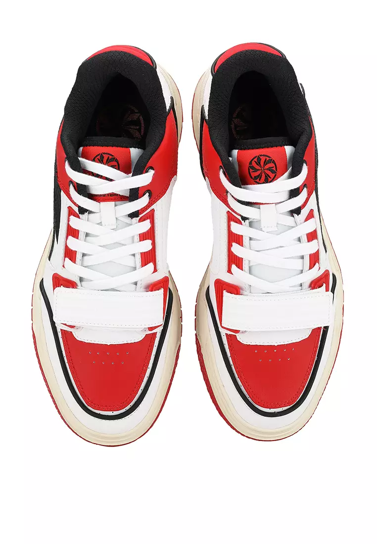 Red low top basketball shoes store