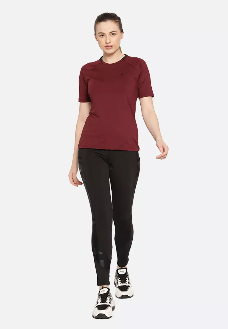 Maroon workout shirt clearance