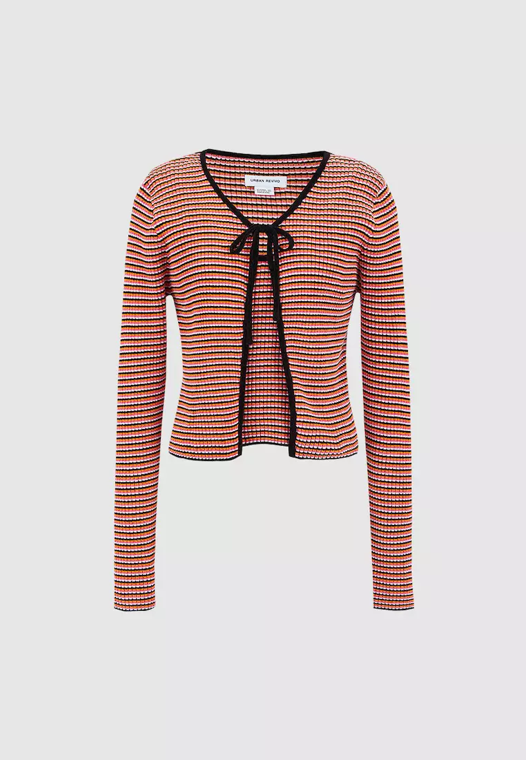 Red tie front top cardigan