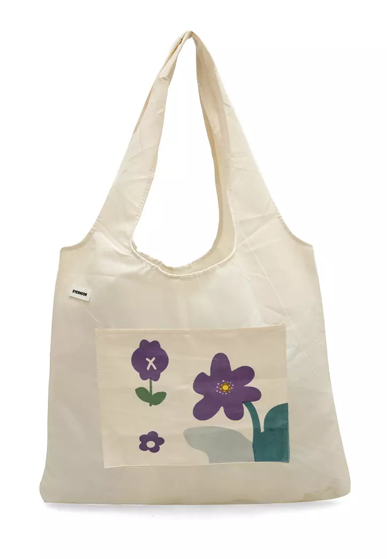 Jesika ToteBag Motif Grafik Made of High Quality Material - Bunga Ungu