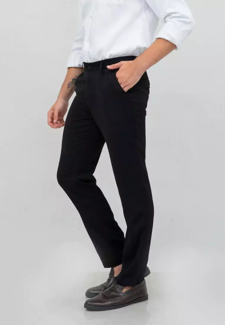 Celana panjang pria kerja formal bahan slim fit PINGGANG KARET houseofcuff