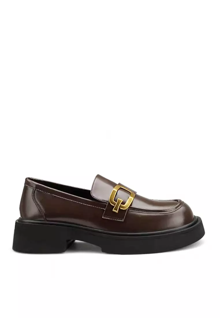 Discount on Twenty Eight Shoes  shoes - SKU: VANSA Fashion Gold Buckle Loafers VSW-F99-5