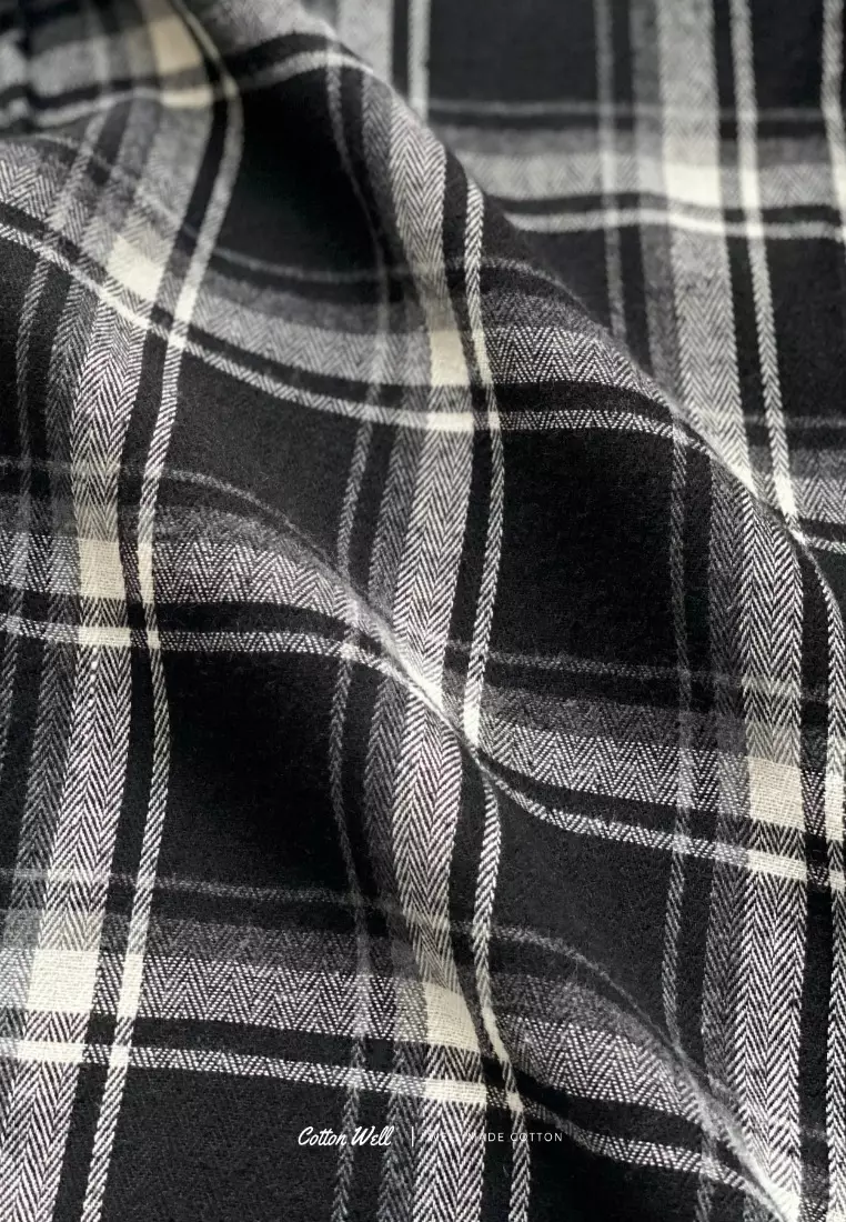 Cotton Well Flannel Shirt Monochrome