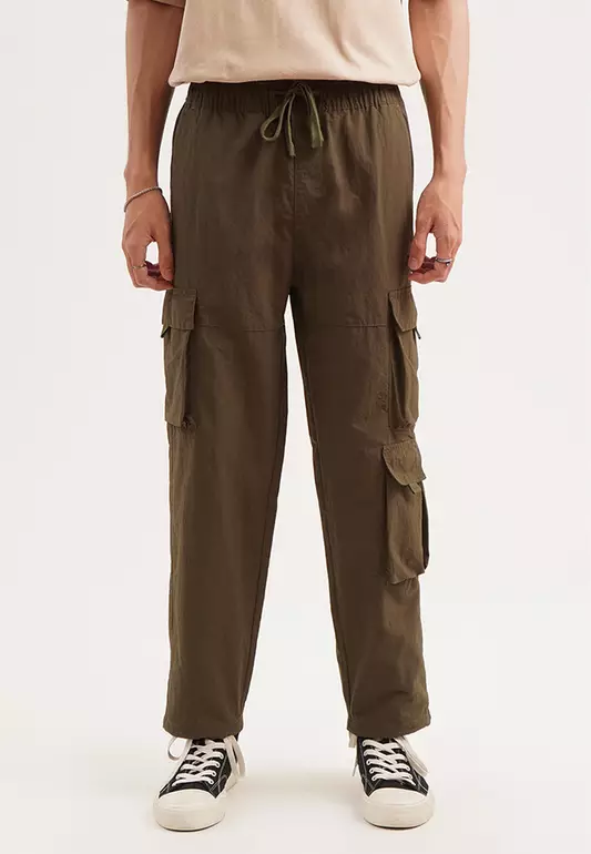 Straight Fit Nylon Cargo Pants