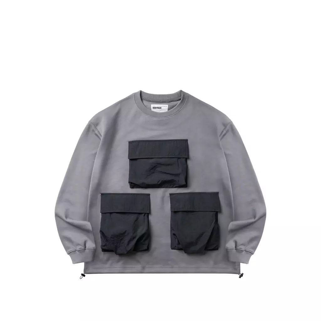 Monstre Crew Neck Sweater Sweatshirt Crewneck Harian Relax Comfort - Abu