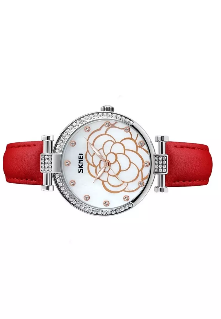 Jam Tangan Casual Analog Wanita Water Resistant 30m Strap Tali Material Kulit Leather OO41 ORIGINAL