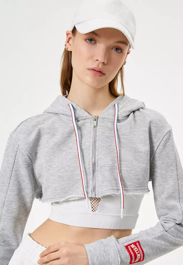 Crop Sweatshirt Hooded Sweatshirt