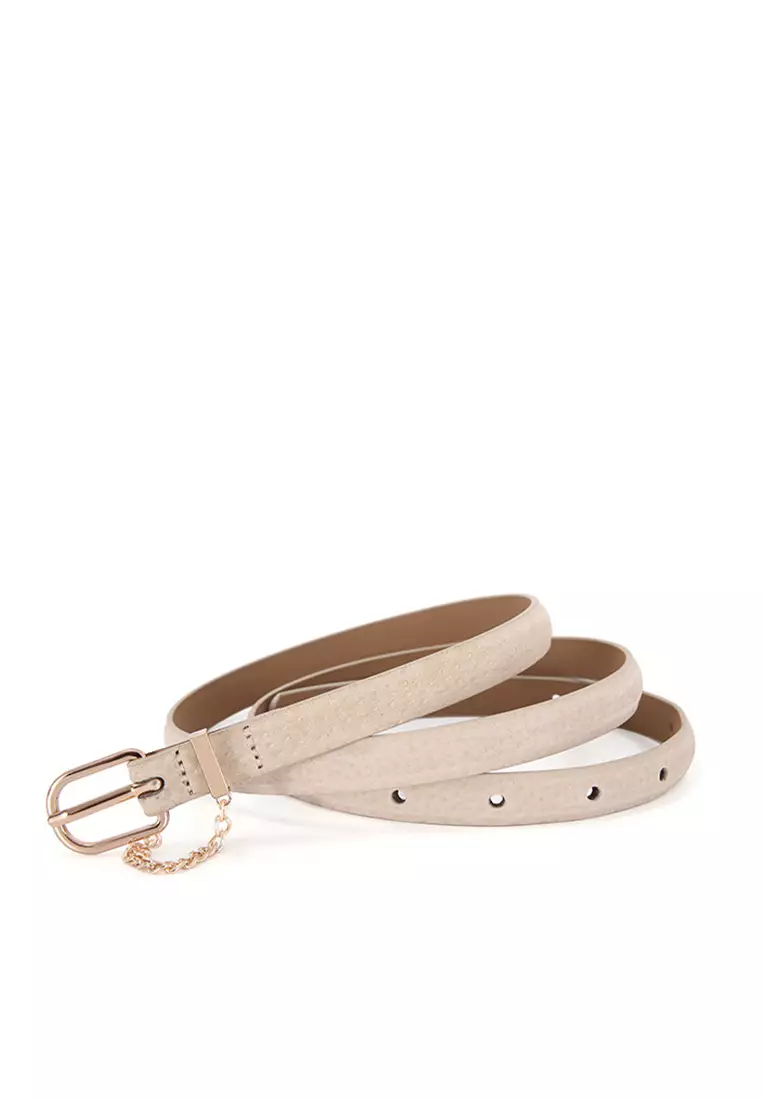 Chain and outlet leather belt