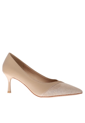 Twenty Eight Shoes beige Color Matching Suede Leather Round Pumps 2065-29 FEE9ESH7EFC9FEGS_1