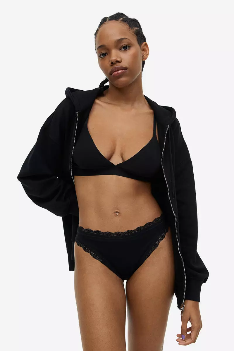 Buy H&M 3-pack lace-trimmed bikini briefs 2025 Online ZALORA