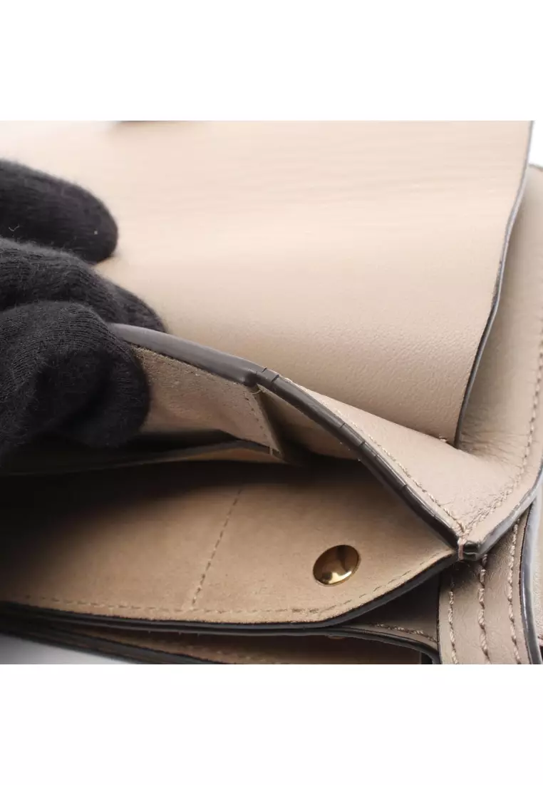 Pre-Loved Chloé Faye Shoulder bag leather suede Gray brown