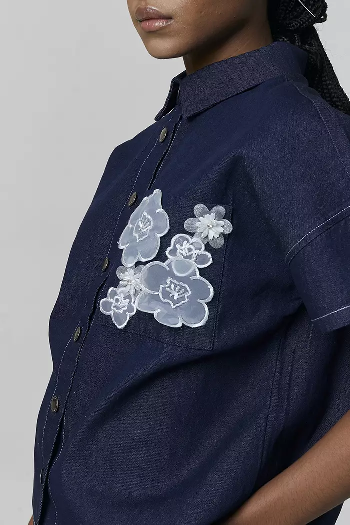 COTTONINK - Atasan Kemeja Wanita Dark Denim Rema #AnniversaryCollection2025