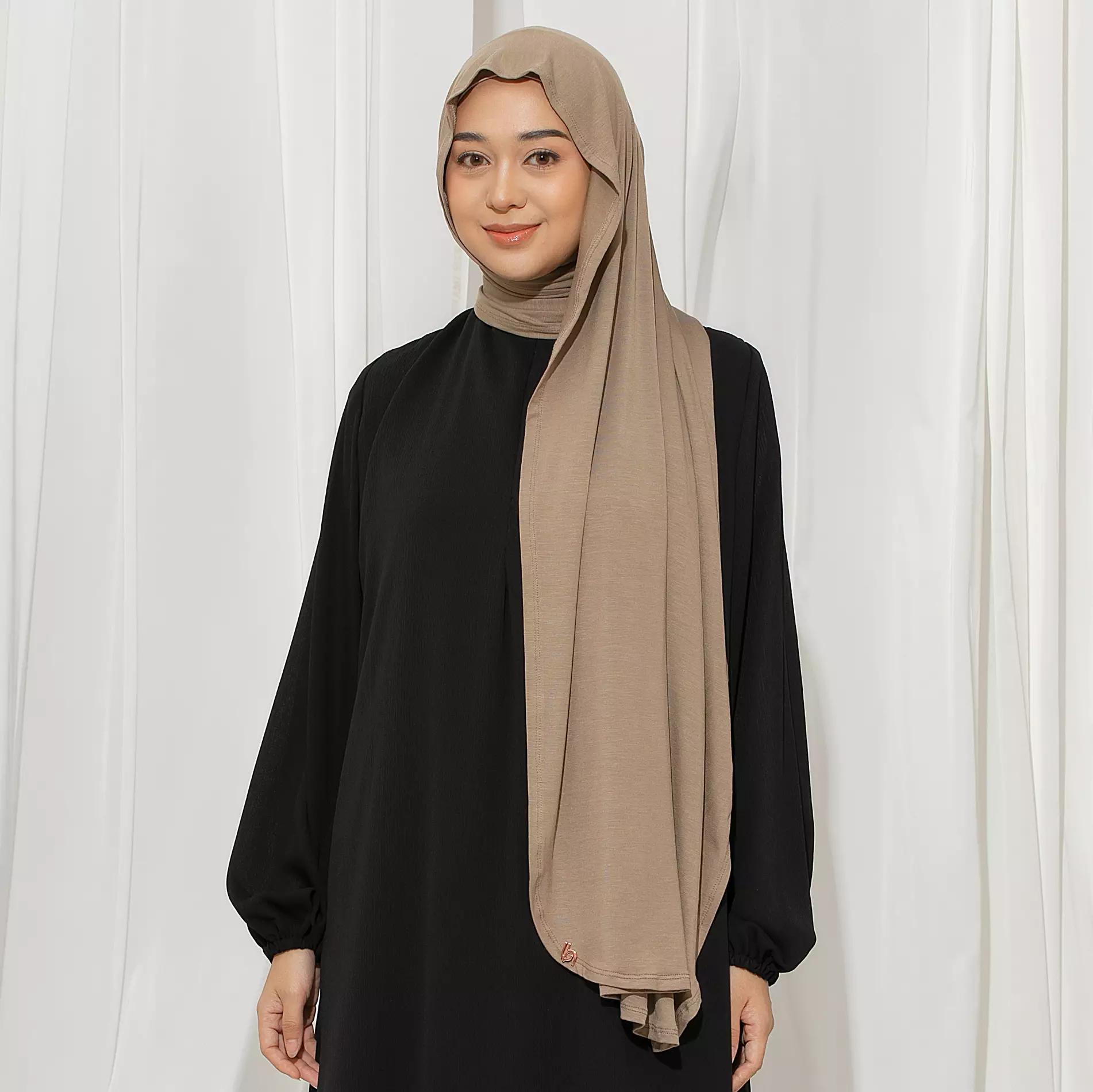 Ten Shawl Taupe (Tencel Curved Pashmina Special Anniversary Collections)